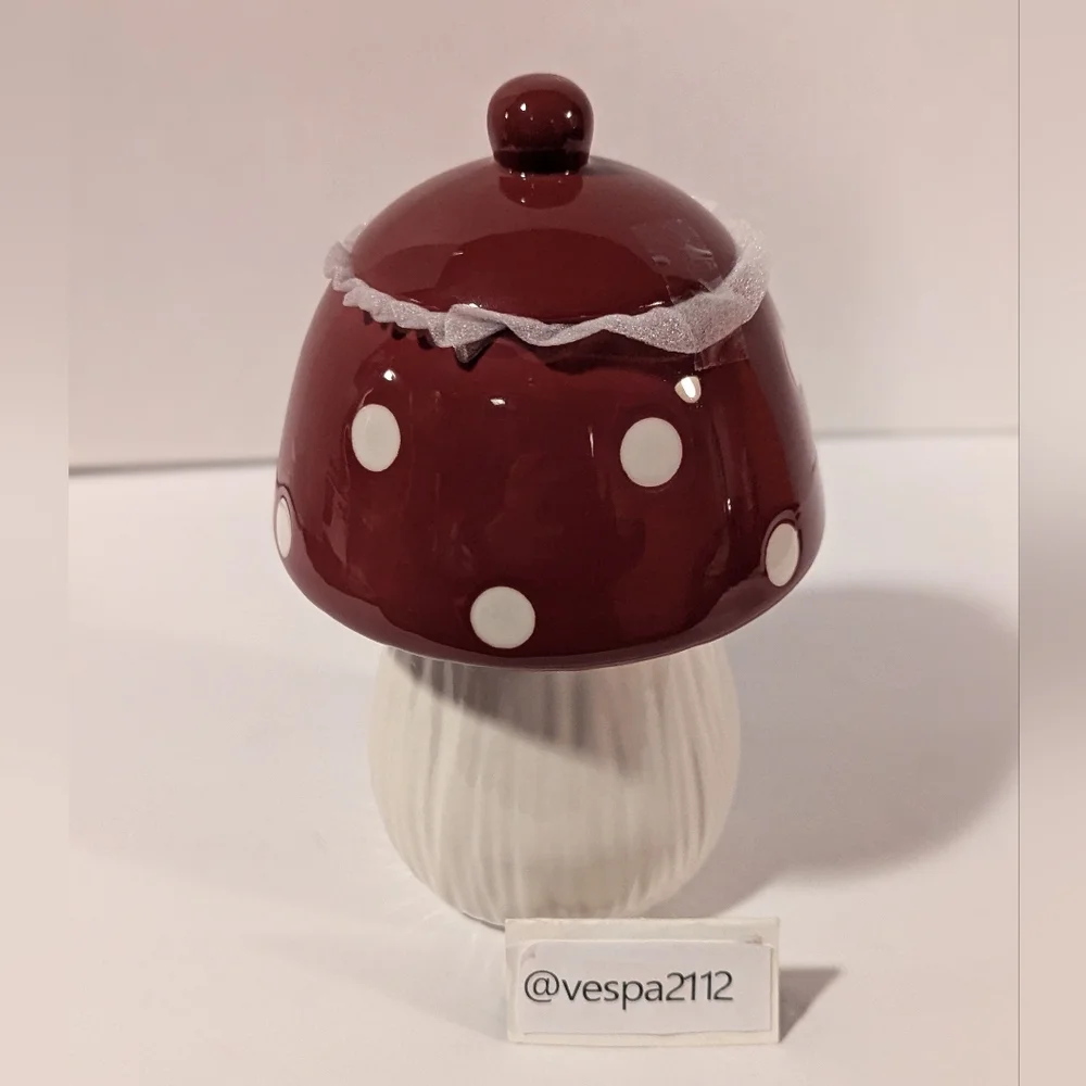 Target Bullseye Playground Mushroom Red Jar Canister Fall Harvest Decor